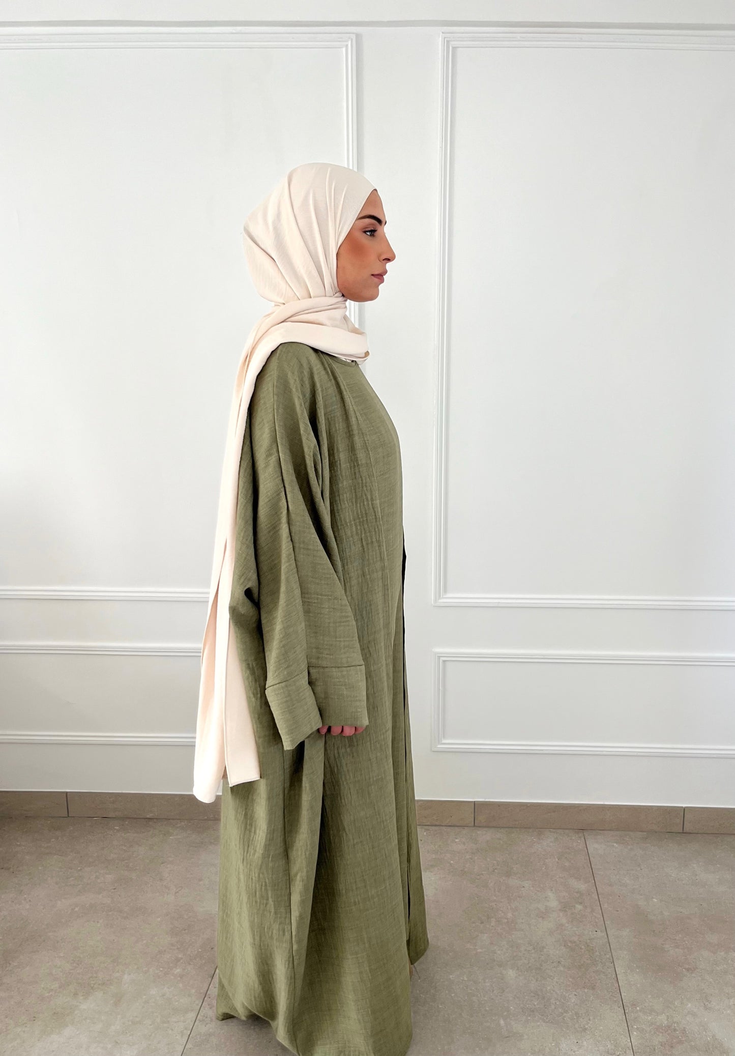 Abaya AMAL deux pièces - vert kaki