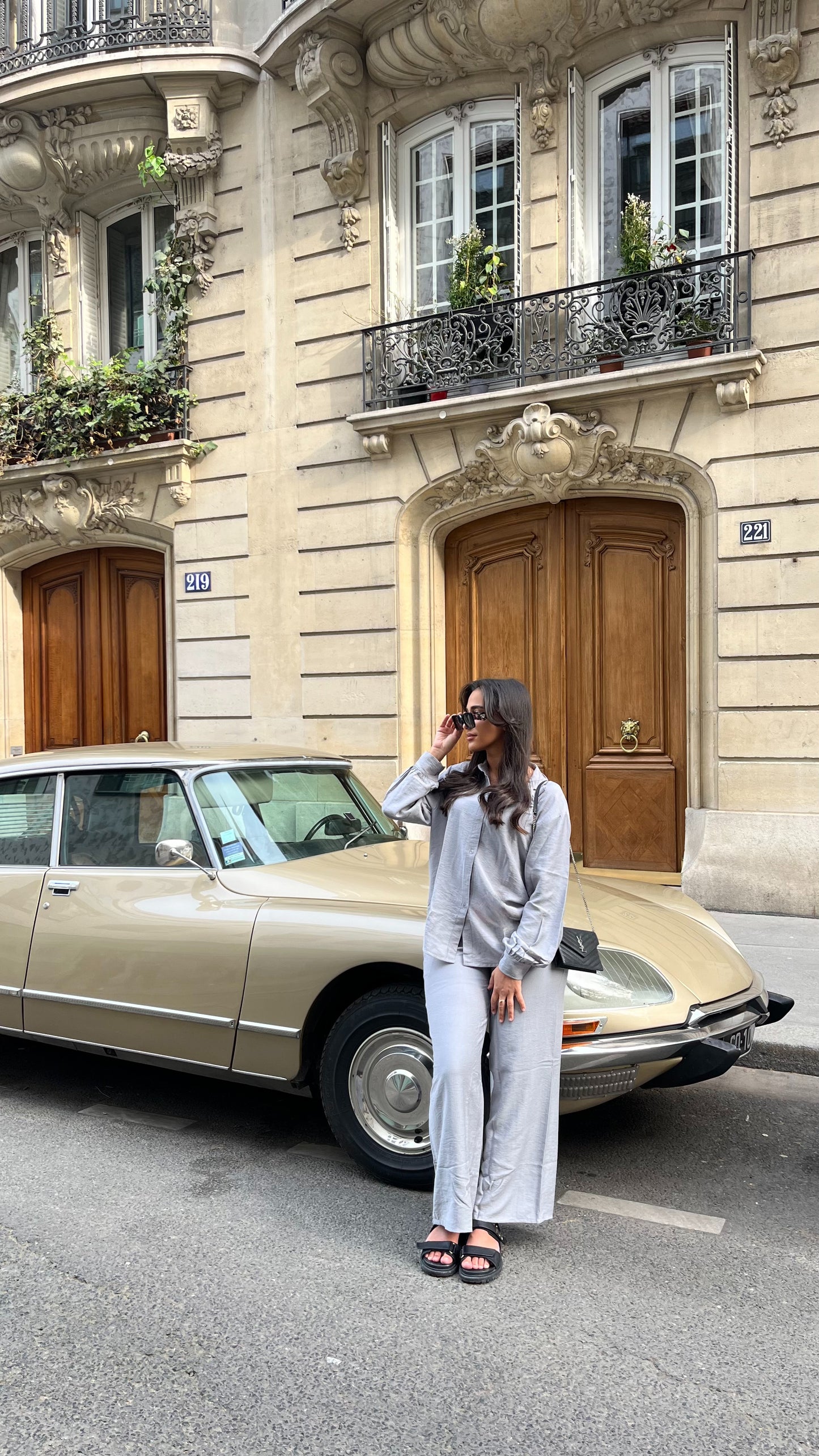 Ensemble en lin gris