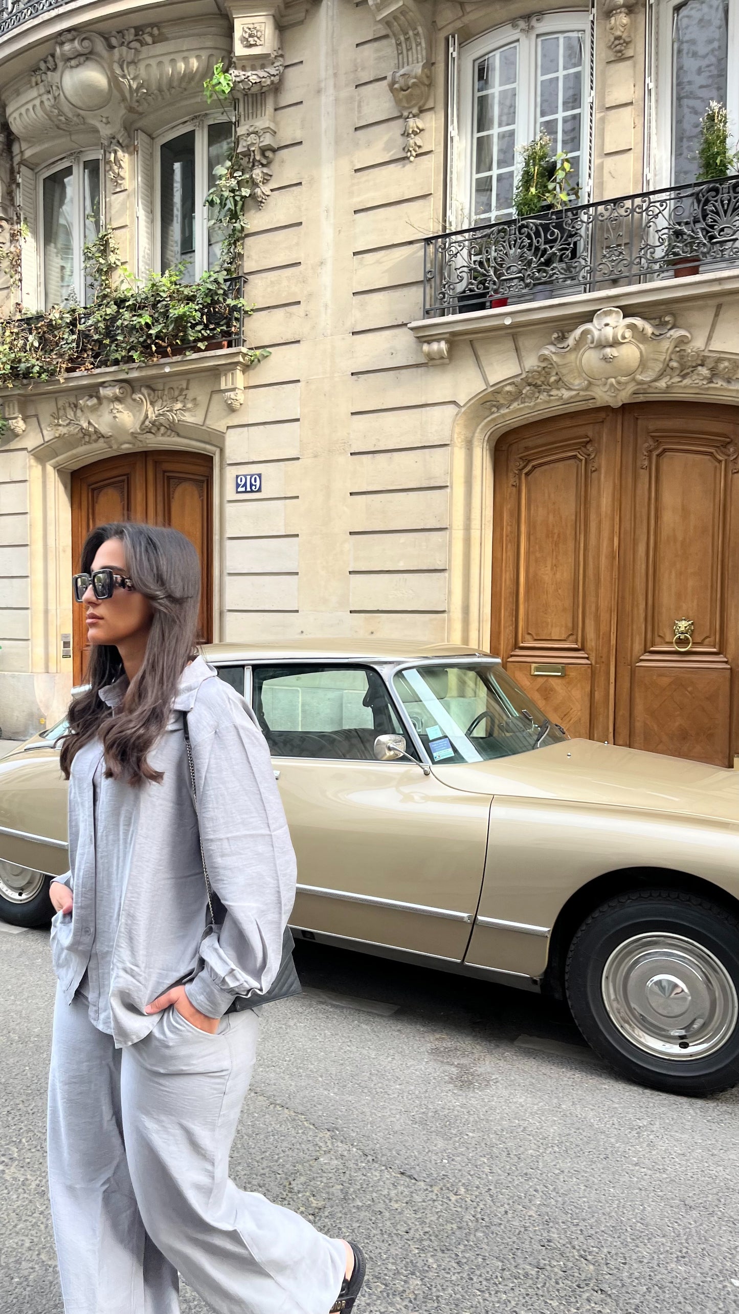 Ensemble en lin gris