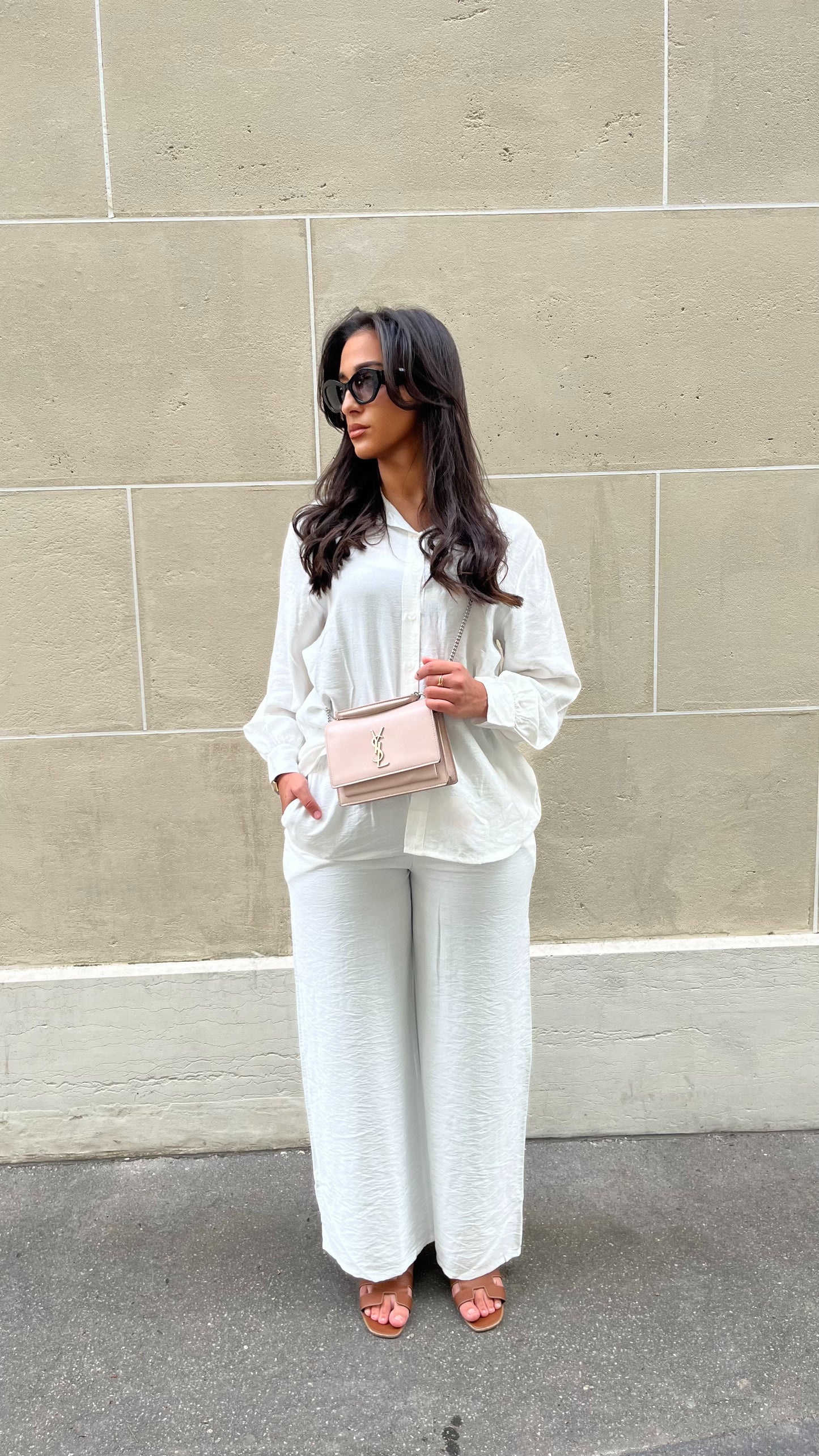 Ensemble en lin blanc