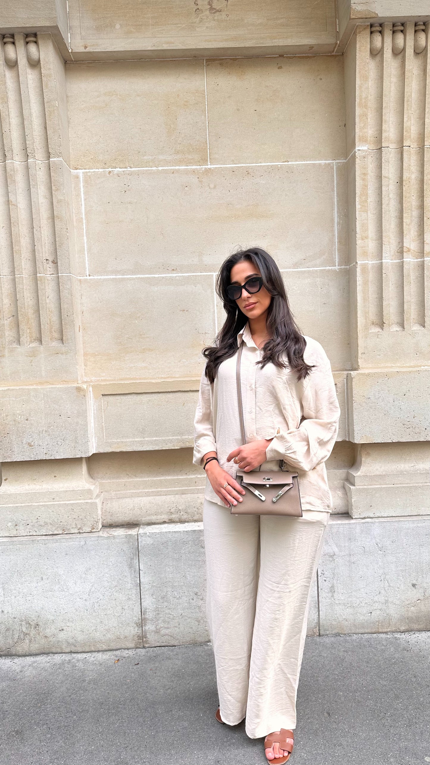 Ensemble en lin beige