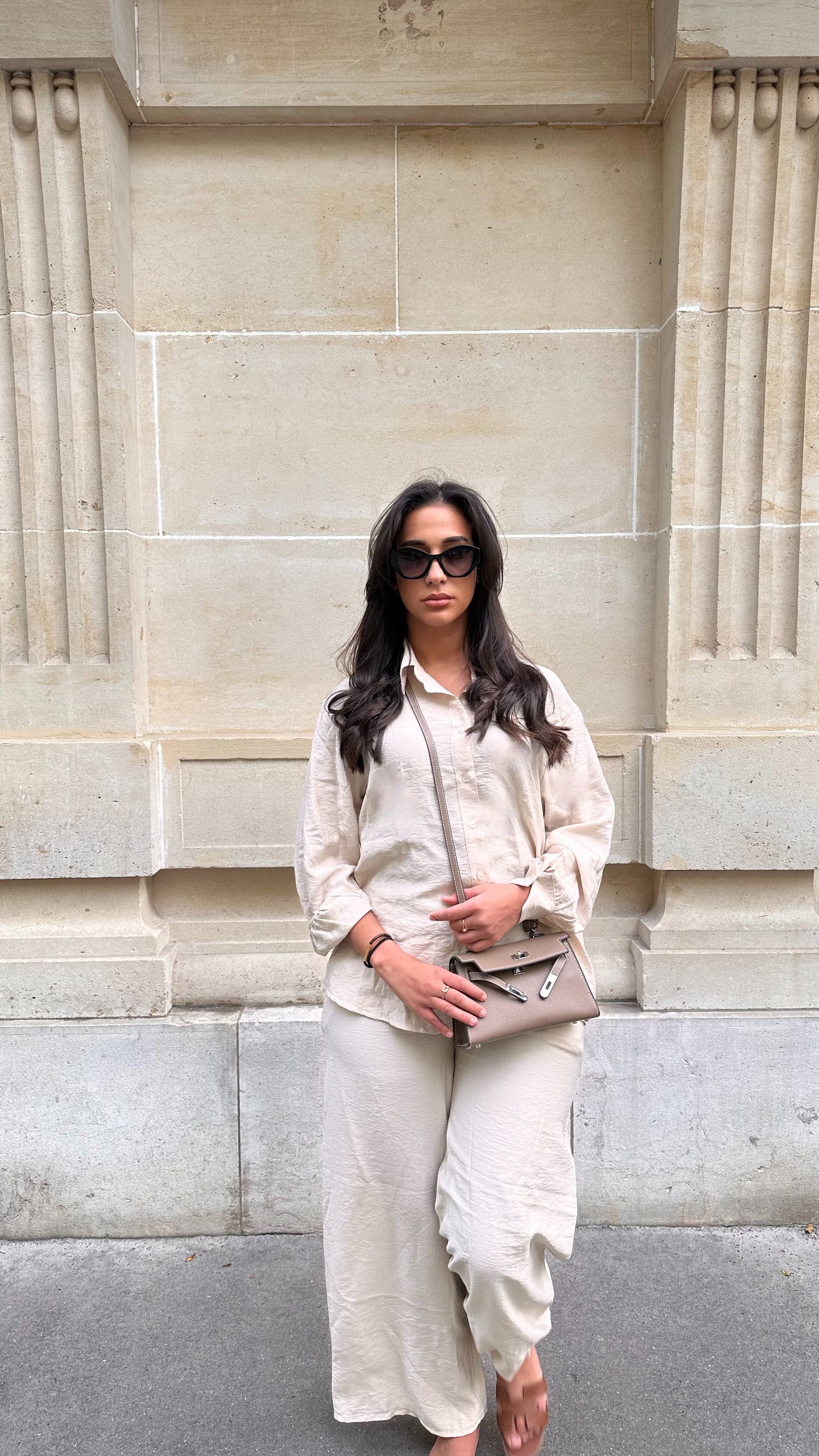 Ensemble en lin beige