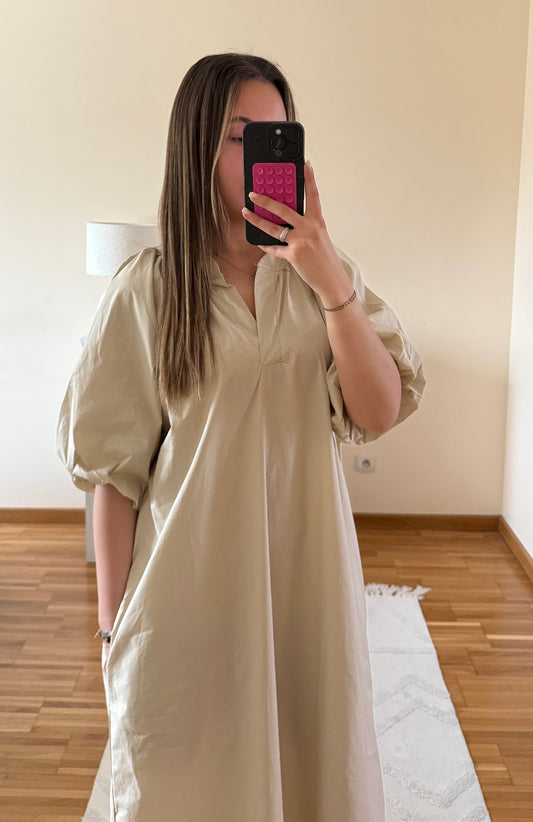 Robe popeline beige